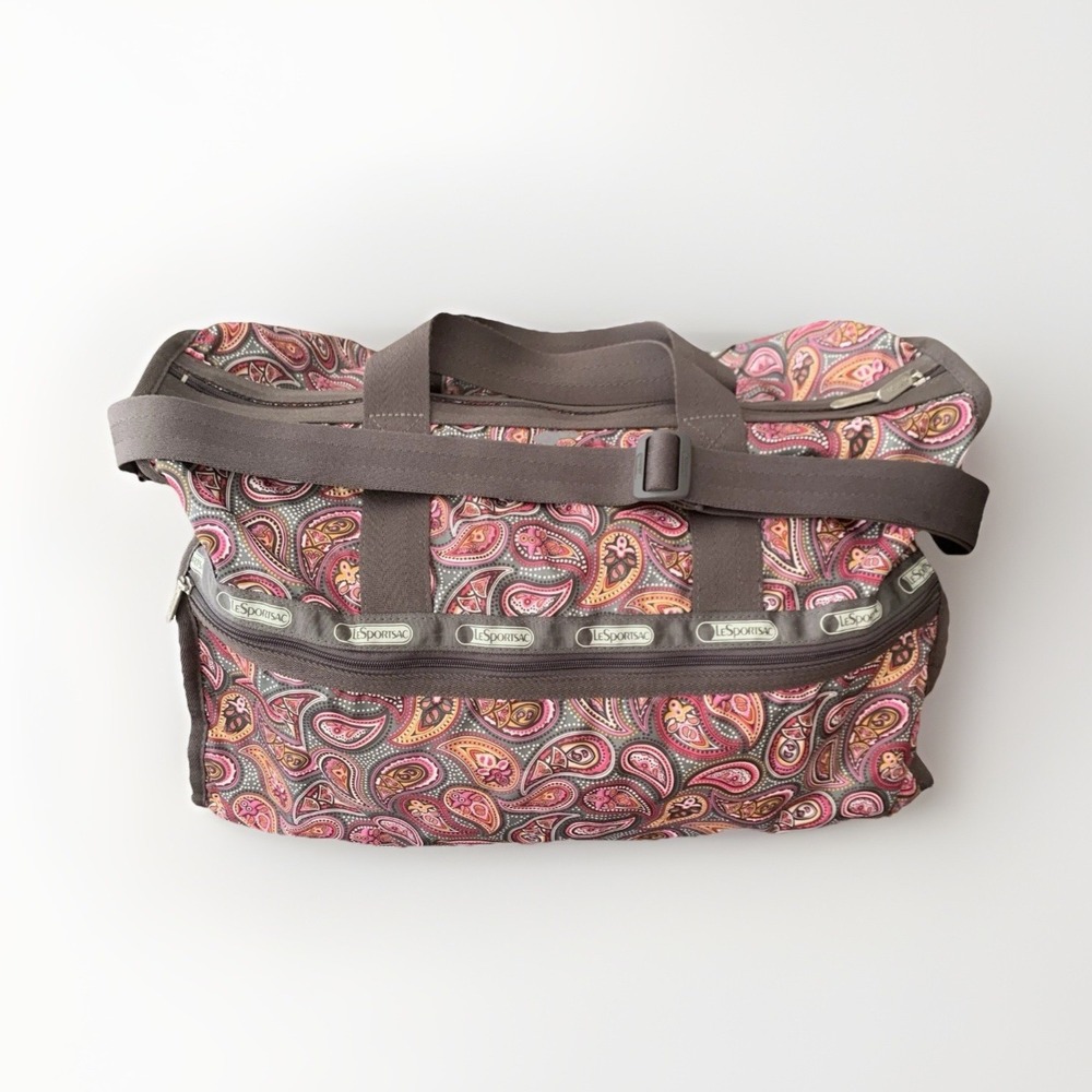 LeSportsac Large 20" Weekender Carry on Travel Duffle Floral Paisley Tote Bag